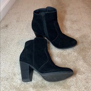 Black suede booties size 8.5